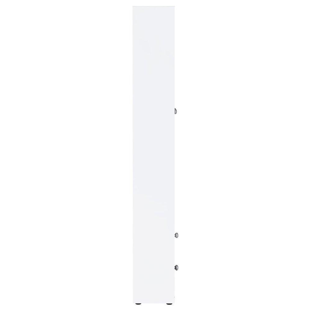 Hawthorne 4-shelf Glass Door Tall Cabinet with Drawers White
