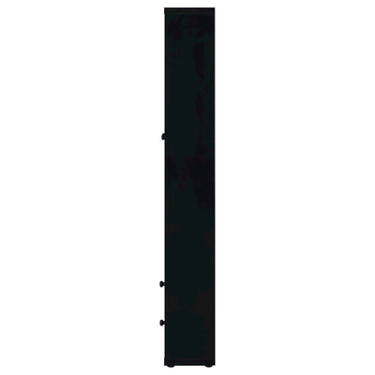 Hawthorne 4-shelf Glass Door Cabinet with Drawers Black