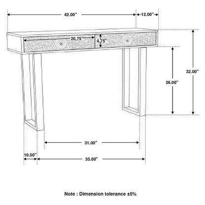 Draco 2-drawer Console Table Hand Carved Details Natural