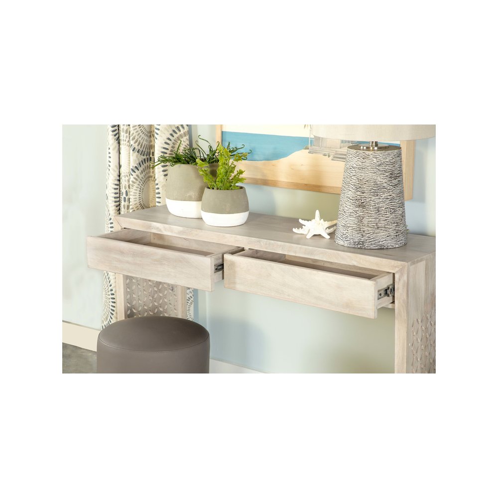 Rickman 2-drawer Wood Entryway Console Table White Washed