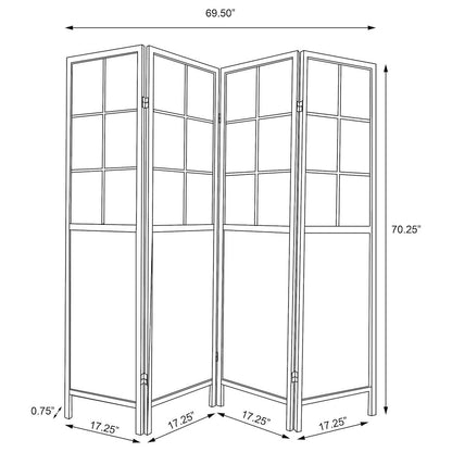 Edwards 4-Panel Room Divider Folding Shoji Screen Natural