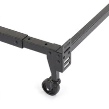 Metal Platform Bed Frame with Wheels and Heavy Duty Center Support Rails, Black