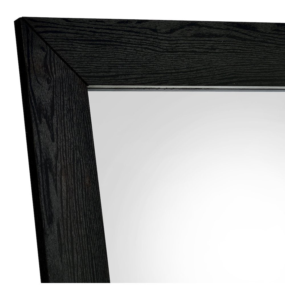 Cadence Tempered Glass Full Length Standing Mirror Black Oak