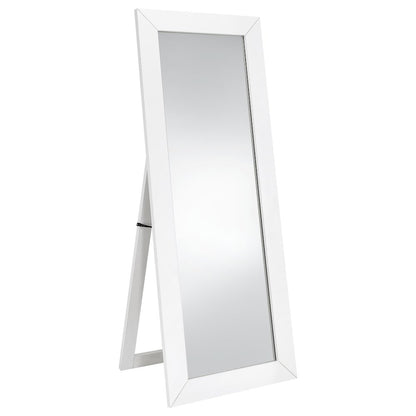 Cadence Tempered Glass Full Length Mirror White High Gloss