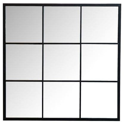 Quetzal 35 x 35 Inch Square Window Pane Wall Mirror Black