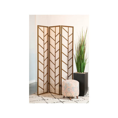 Mila 3-Panel Room Divider Folding Shoji Screen Walnut