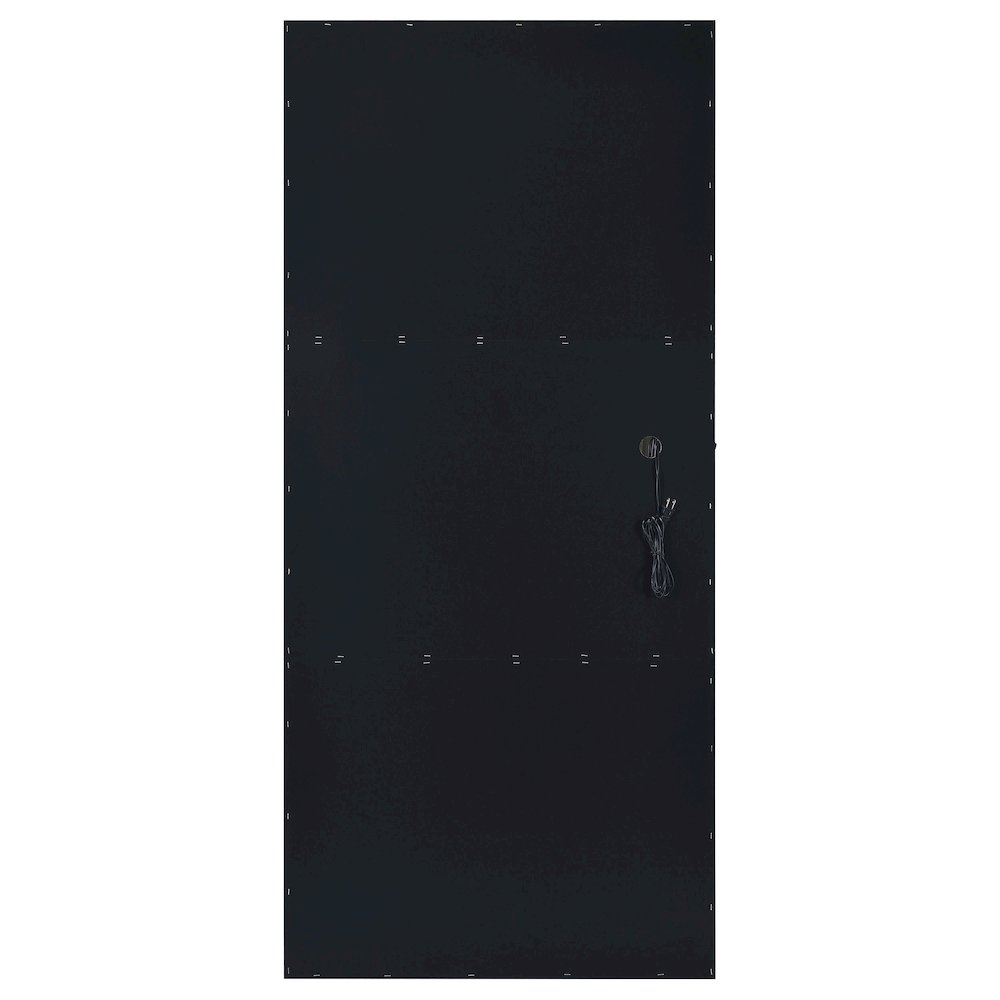 Zayan 32 x 71 Inch Floor Mirror LED Lighting Black Gloss