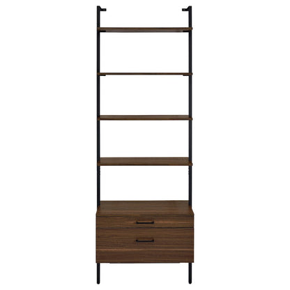 Owens 96-inch 4-shelf Storage Wall Bookshelf Walnut
