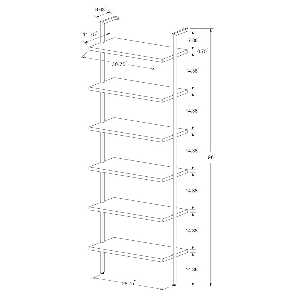 Owens 3-piece 96-inch Wall Mounted Bookshelf Set Walnut