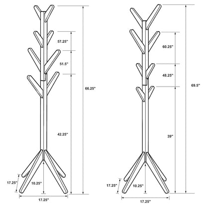 Margaret Solid Wood Coat Rack Clothing Hanger Cappuccino