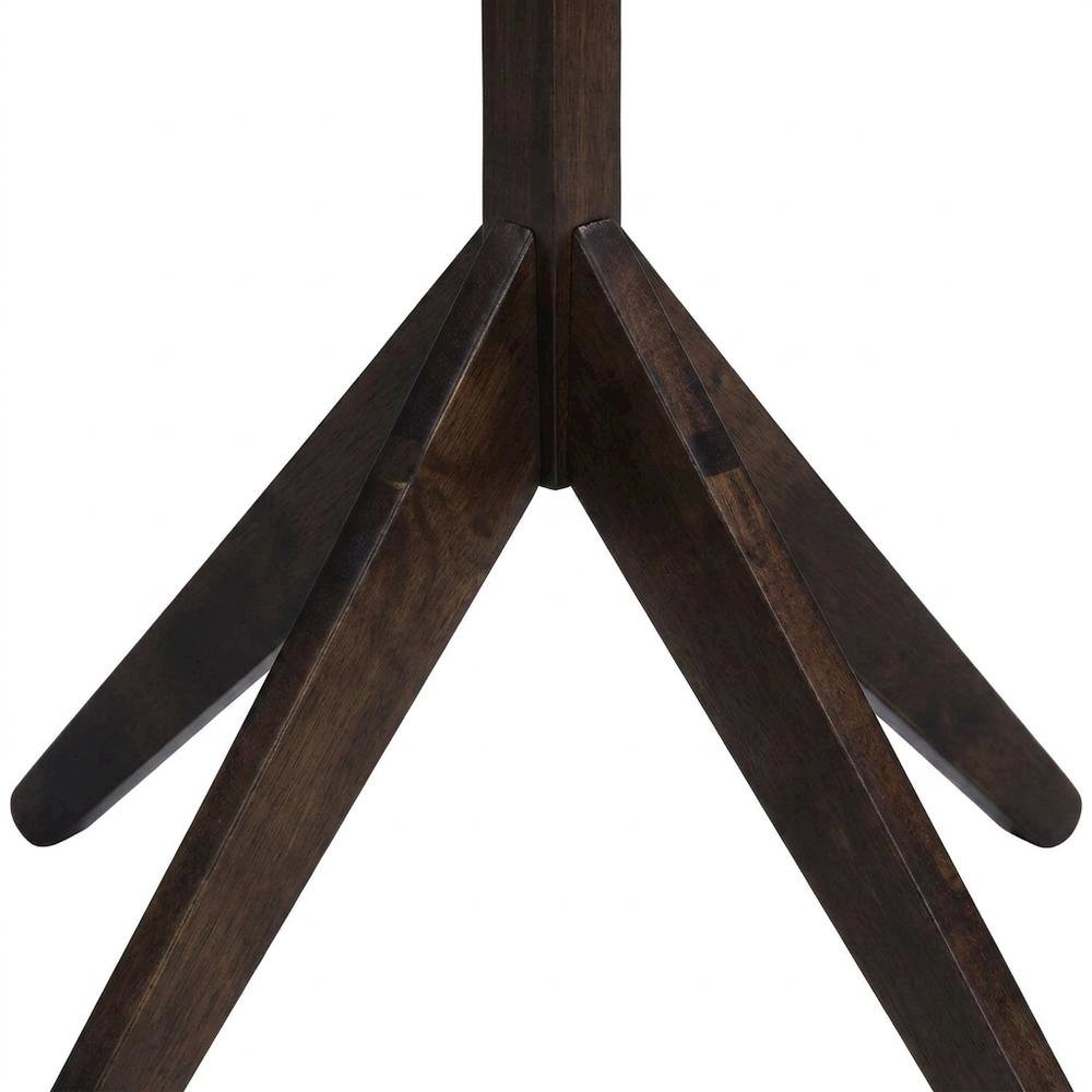 Solid Wood Floor Coat Rack with Hooks, Mid-Century Modern, Cappuccino