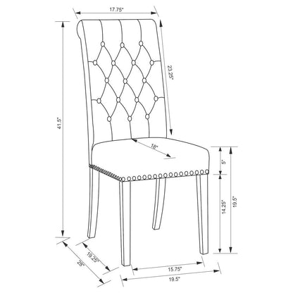 Elegant Upholstered Dining Chairs – High Back Armless Chair Set of 2
