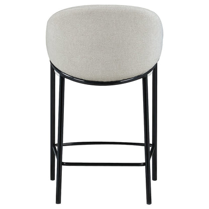 Modern Upholstered Bar Stools – Beige Counter Height Chairs, Set of 2