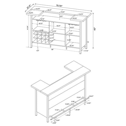 Elegant Wine Cabinet – Freestanding Kitchen Bar with Glass Storage