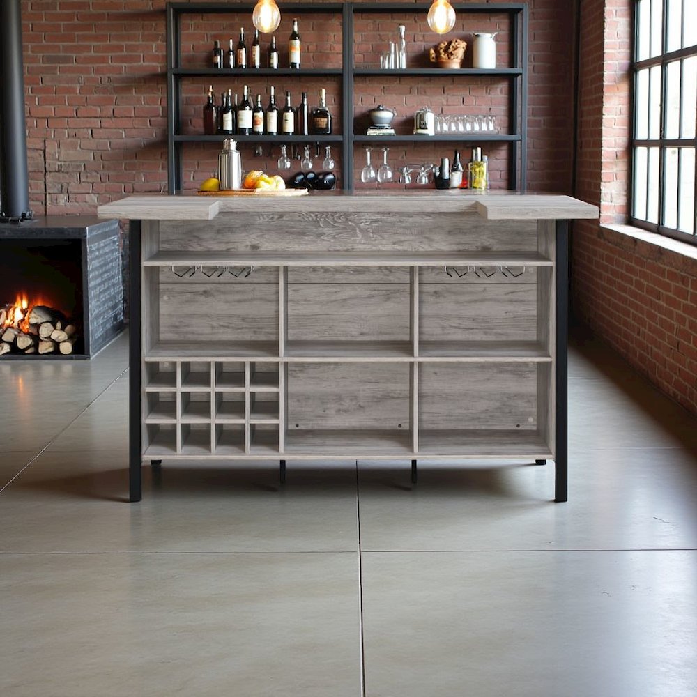 Elegant Wine Cabinet – Freestanding Kitchen Bar with Glass Storage