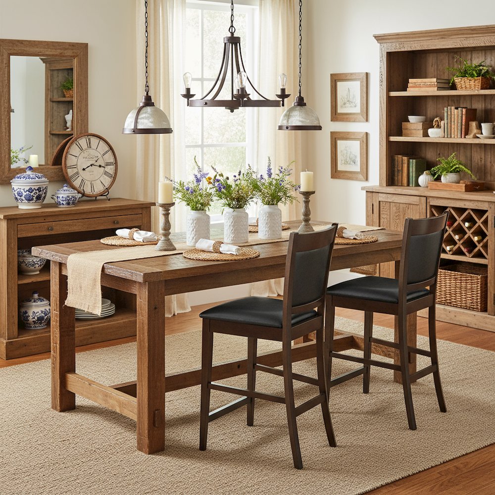 Brown Upholstered Stool Counter Chairs Counter Stools Set of 2