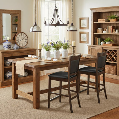 Brown Upholstered Stool Counter Chairs Counter Stools Set of 2