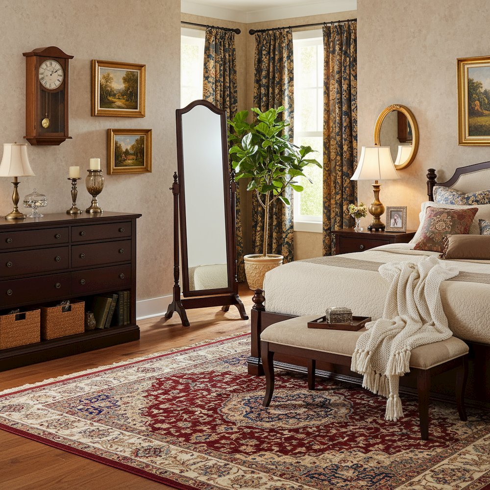 Brown Mirror Full Length Standing Body Mirror with Wooden Cheval Frame