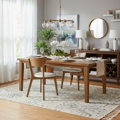 Chestnut Dining Chairs Set of 2, Mid Century Modern Dining Chairs, Upholstered