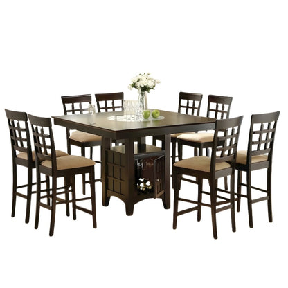 Square 51-Inch Dining Table Set for 8, Brown Dining Room Set, 9 Piece