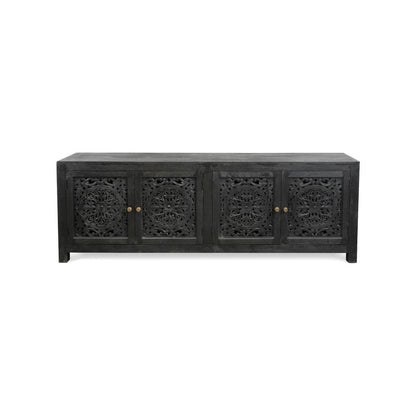 Weatherly 4-Door Media Cabinet in Charcoal Grey