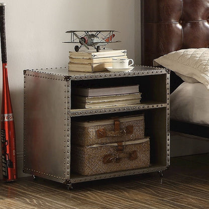 Brancaster Nightstand w/USB Port, Aluminum