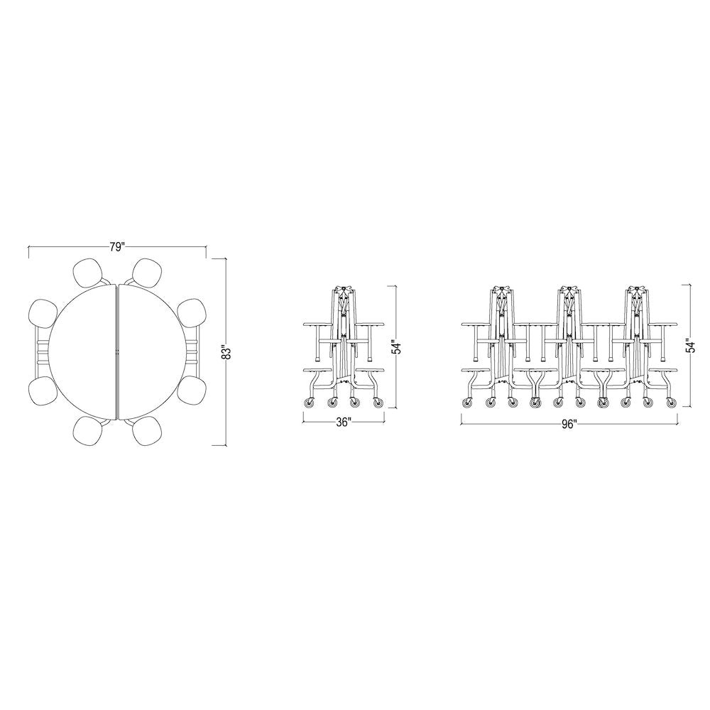 Round Folding Stool Table