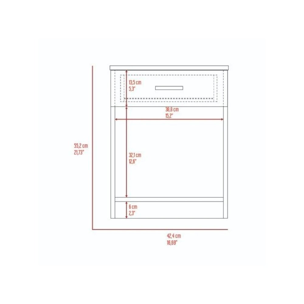 Eco Nightstand Light Gray MDF