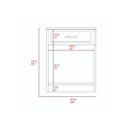 Eco Nightstand Light Gray MDF