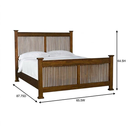 Mission-Style Queen Slat Bed in Harvest Finish with Mindi Wood