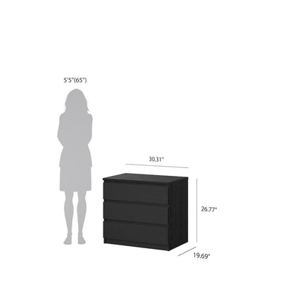 Scottsdale 3-Piece Bedroom Set, Black Woodgrain