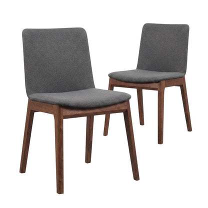 Mid-Century Dining Chairs Set of 2, Upholstered Accent Chair, Dining Room,Gray