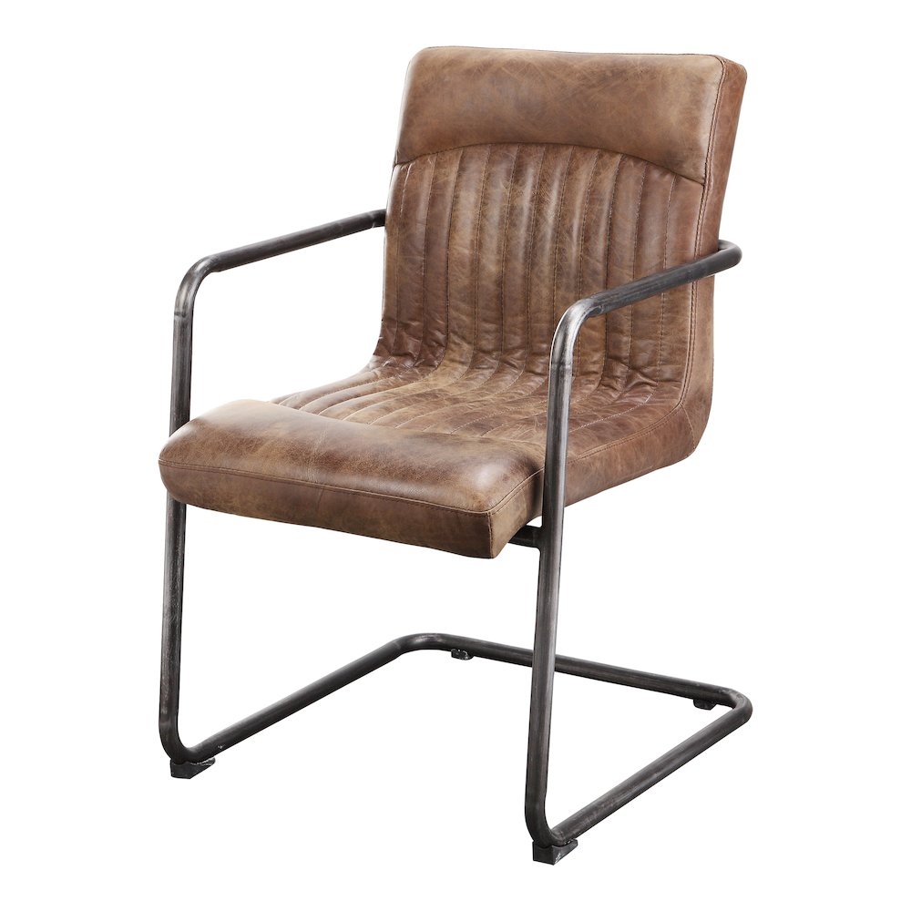 Ansel Arm Chair Grazed Brown Leather - Set of Two