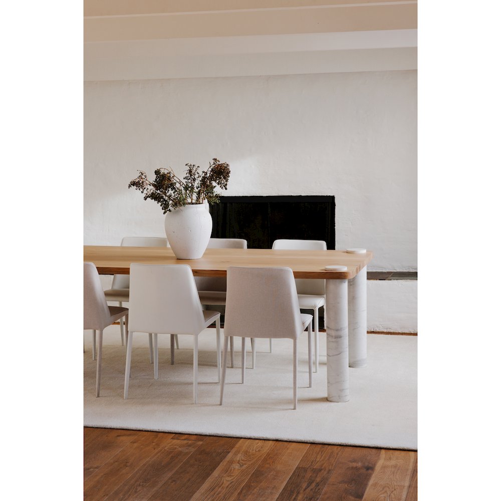 Nora Dining Chair White Vegan Leather - Set of Two