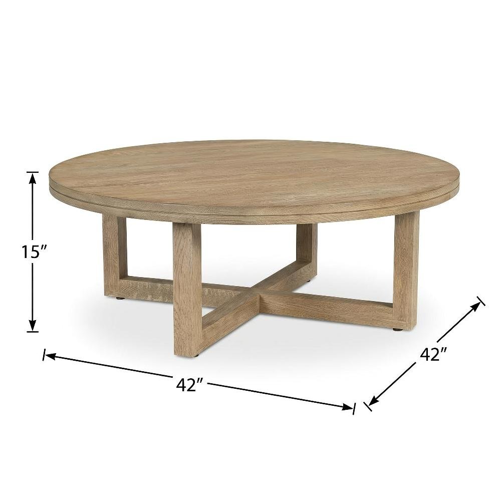 Brown Oak Wood Coffee Table with Metal Frame and Matte Wood-Tone Finish