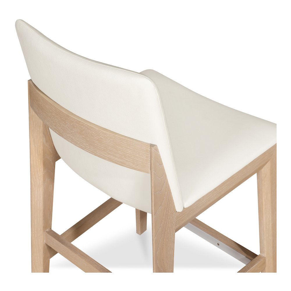 Deco Oak Counter Stool White PVC