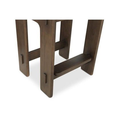 Oak Counter Stool Upholstered Backless Seat Minimalist Bar Stool Design