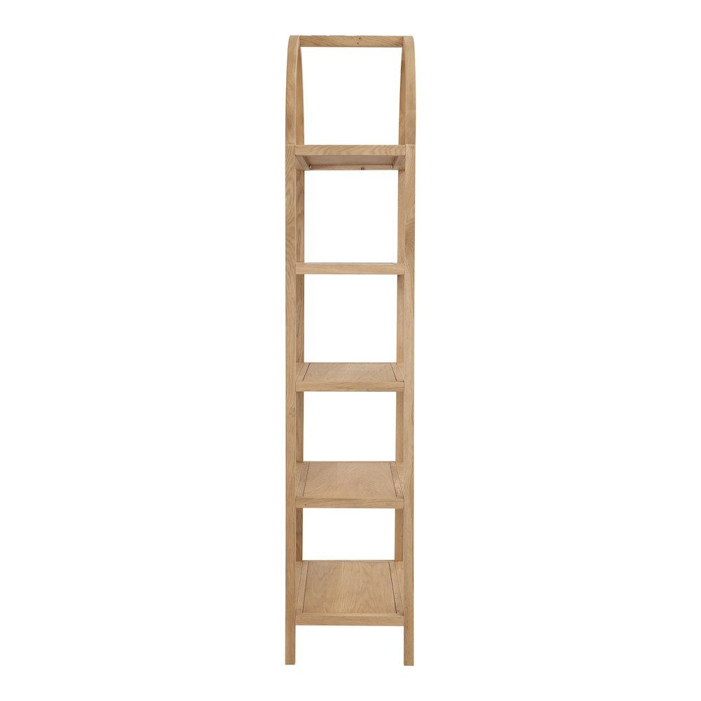Elegant Tall Brown Wooden Bookcase, 4 Tier Shelf Bookshelf