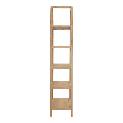 Elegant Tall Brown Wooden Bookcase, 4 Tier Shelf Bookshelf