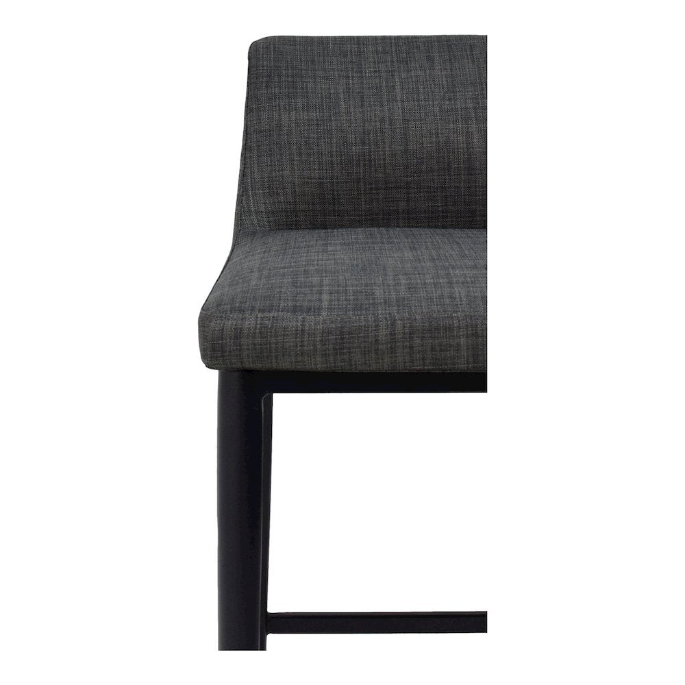 Modern Bar Stool Gray Upholstered Seating Comfy Bar Stool With Steel Frame