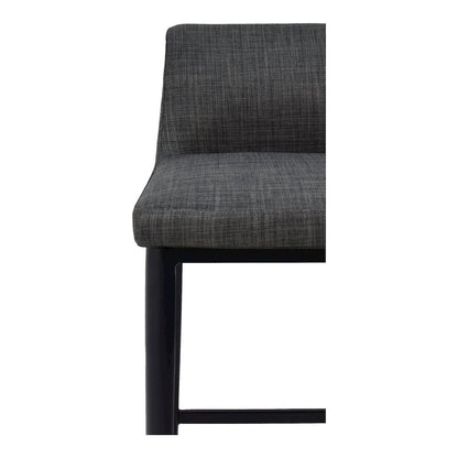 Modern Bar Stool Gray Upholstered Seating Comfy Bar Stool With Steel Frame