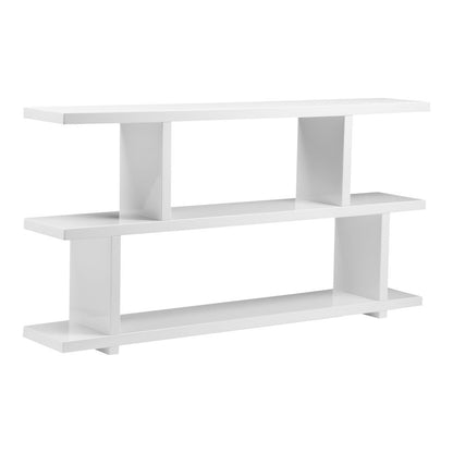 White Bookshelf – Small Wooden Bookshelf with 2 Tier Storage Shelves