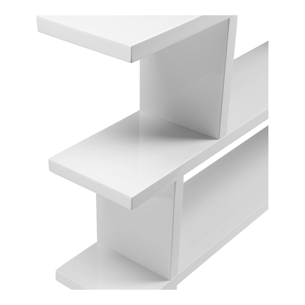 White Bookshelf – Small Wooden Bookshelf with 2 Tier Storage Shelves