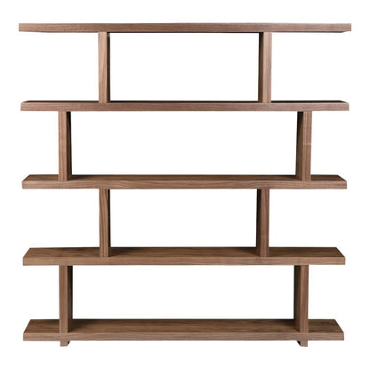 Large Brown Wood Bookshelf – Modern 4 Tier Shelf Wood Bookcase