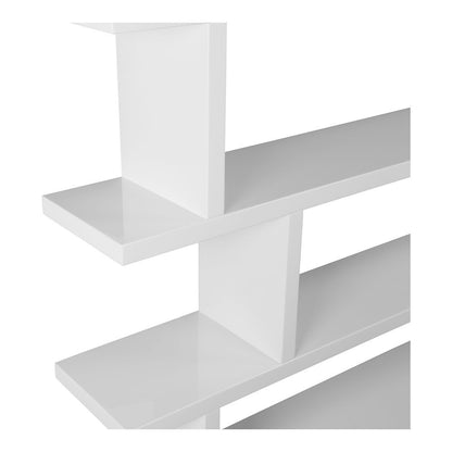 White Wood Bookshelf – Large Modern Wood Bookcase with 4 Tier Shelf