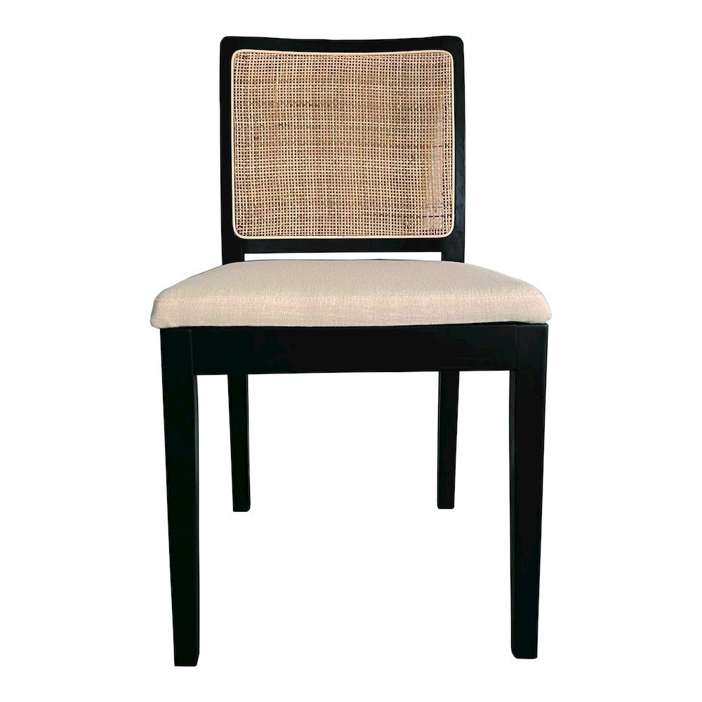Black Dining Chairs Set of 2, Modern Chairs Dining Table with Cotton Upholstery