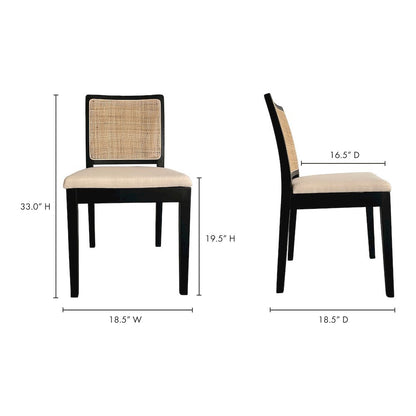 Black Dining Chairs Set of 2, Modern Chairs Dining Table with Cotton Upholstery