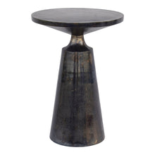 Sculptural Gray Metal Accent Table for Small Spaces in Lightweight Aluminum