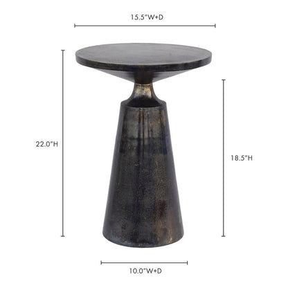 Sculptural Gray Metal Accent Table for Small Spaces in Lightweight Aluminum