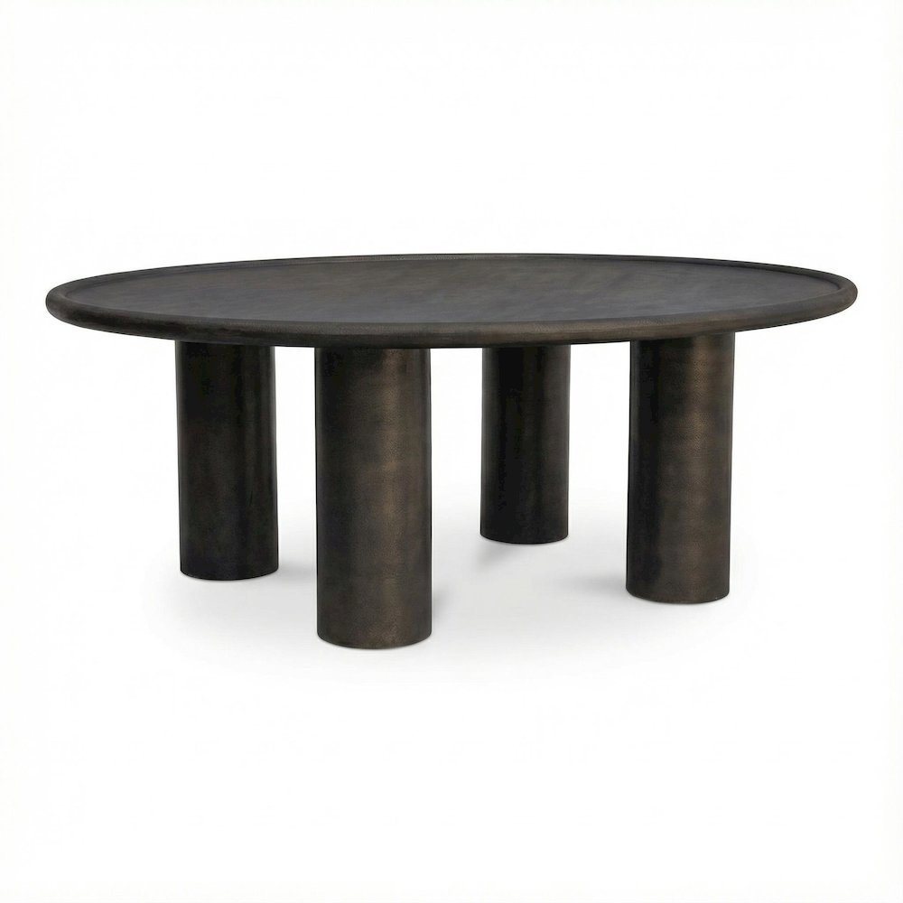 Brown Outdoor Coffee Table, Aluminium Top, Cast Aluminium Frame Durable Design
